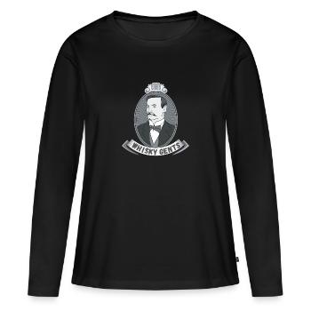 Whisky Gents | whisky - T-shirt manches longues Premium bio Femme - noir - Devant - Julia (174cm)