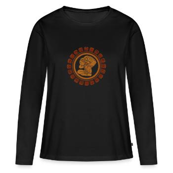 Maya Symbol Maya Kalender Geschenkidee - Frauen Premium Bio Langarmshirt - Schwarz - Vorne - Julia (174cm)