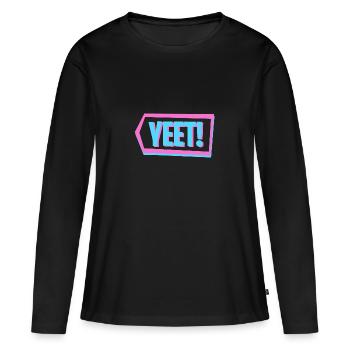 Yeet - Néon - T-shirt manches longues Premium bio Femme - noir - Devant - Julia (174cm)