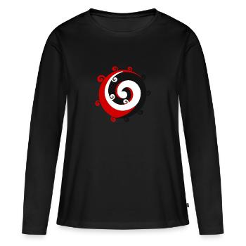 Maori Koru Maori Flag Tribal Tattoo Gift Idea - Women's Premium Organic Long Sleeve Shirt - black - Front - Julia (174cm)
