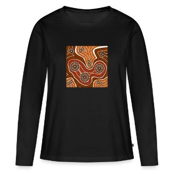 3 identiques et différents - T-shirt manches longues Premium bio Femme - noir - Devant - Julia (174cm)