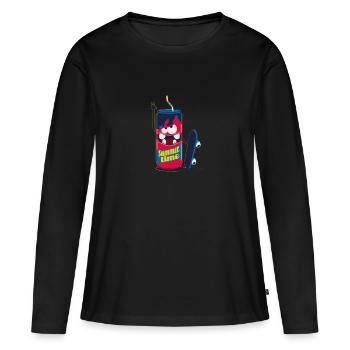 conception de bière boisson énergisante boisson gazeuse - T-shirt manches longues Premium bio Femme - noir - Devant - Julia (174cm)