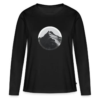 Berge - Wandern - klettern - Gebirge - Gletscher - Frauen Premium Bio Langarmshirt - Schwarz - Vorne - Julia (174cm)