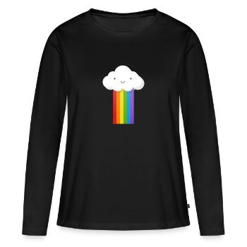 Nuage - T-shirt manches longues Premium bio Femme - noir - Devant - Julia (174cm)