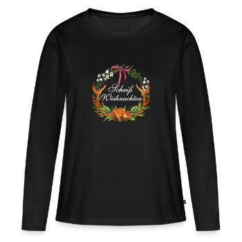 Fuck Christmas Anti Déclaration de Noël - T-shirt manches longues Premium bio Femme - noir - Devant - Julia (174cm)
