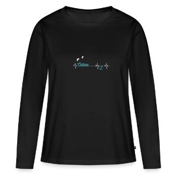 Ancre de la mer Baltique - T-shirt manches longues Premium bio Femme - noir - Devant - Julia (174cm)