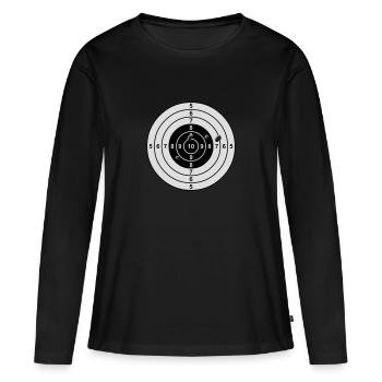 target - Zielscheibe - Frauen Premium Bio Langarmshirt - Schwarz - Vorne - Julia (174cm)