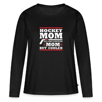 Hockey Mom Cool Mothers Gift - Women's Premium Organic Long Sleeve Shirt - black - Front - Julia (174cm)