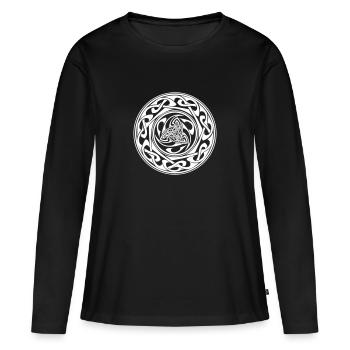 Celtic ornaments ws - T-shirt manches longues Premium bio Femme - noir - Devant - Julia (174cm)