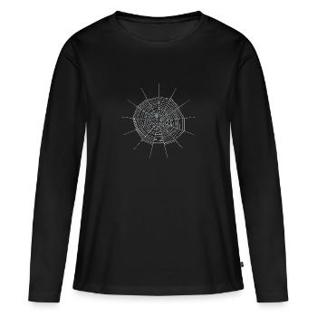 toile d'araignée - T-shirt manches longues Premium bio Femme - noir - Devant - Julia (174cm)