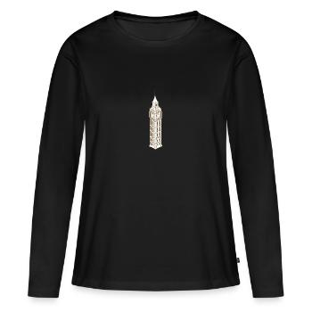 Big Ben Tower - Frauen Premium Bio Langarmshirt - Schwarz - Vorne - Julia (174cm)