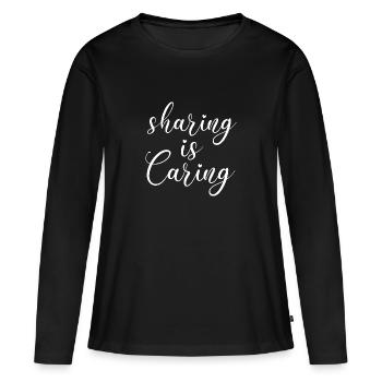 Sharing is caring saying sharing is vertowrtung - Women's Premium Organic Long Sleeve Shirt - black - Front - Julia (174cm)