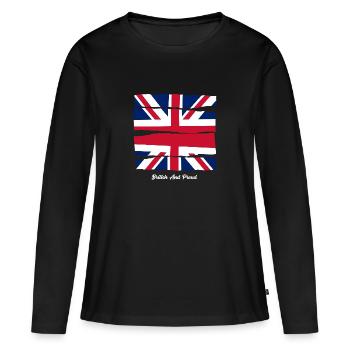 Britannique et fier - T-shirt manches longues Premium bio Femme - noir - Devant - Julia (174cm)