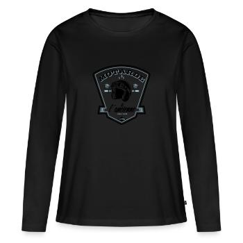 Motarde à l'ancienne - T-shirt manches longues Premium bio Femme - noir - Devant - Julia (174cm)