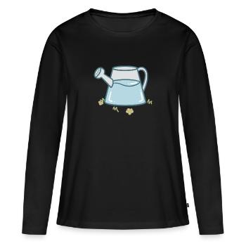 Arrosoir sucré - T-shirt manches longues Premium bio Femme - noir - Devant - Julia (174cm)