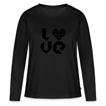 J'aime - T-shirt manches longues Premium bio Femme - noir - Devant - Julia (174cm)
