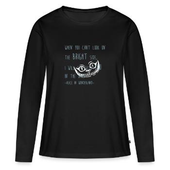 Cat hatter - Women's Premium Organic Long Sleeve Shirt - black - Front - Julia (174cm)