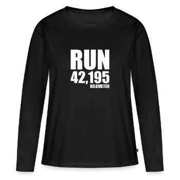 Marathon - Course à pied - Jogging - Course à pied - 42.195km - T-shirt manches longues Premium bio Femme - noir - Devant - Julia (174cm)