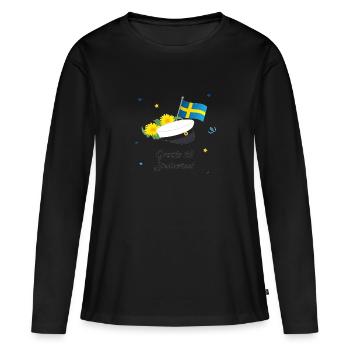 Abschlussfeier 2024 Abiturfeier - Frauen Premium Bio Langarmshirt - Schwarz - Vorne - Julia (174cm)