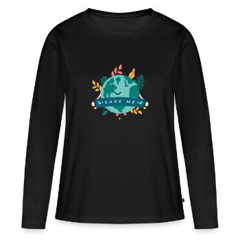 Save me rettet mich naturschutz klimwandel natur - Frauen Premium Bio Langarmshirt - Schwarz - Vorne - Julia (174cm)