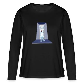 Lapin de Pâques sur le podium - Lapin exposé - T-shirt manches longues Premium bio Femme - noir - Devant - Julia (174cm)