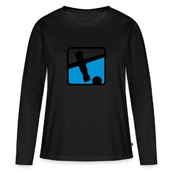 soccer player - Kickershirt - Frauen Premium Bio Langarmshirt - Schwarz - Vorne - Julia (174cm)