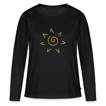 Spirale soleil soleil drôle ethno cadeau - T-shirt manches longues Premium bio Femme - noir - Devant - Julia (174cm)
