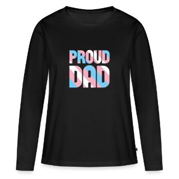 Stolzer Vati Transgender - Frauen Premium Bio Langarmshirt - Schwarz - Vorne - Julia (174cm)