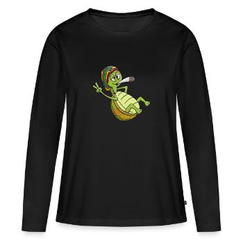 Chill-crapaud, tortue chillante - T-shirt manches longues Premium bio Femme - noir - Devant - Julia (174cm)
