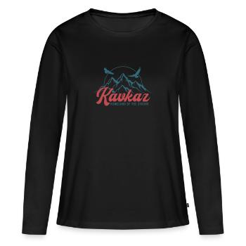 Kavkaz Caucase Tchétchénie Tchétchène Cadeau - T-shirt manches longues Premium bio Femme - noir - Devant - Julia (174cm)