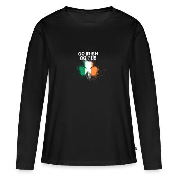 go irish go pub, irland, ireland, klee - Frauen Premium Bio Langarmshirt - Schwarz - Vorne - Julia (174cm)