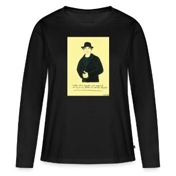 Ein Wunder oder kein Wunder? - Sprüche Leben - Frauen Premium Bio Langarmshirt - Schwarz - Vorne - Julia (174cm)