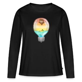 ampoule - T-shirt manches longues Premium bio Femme - noir - Devant - Julia (174cm)