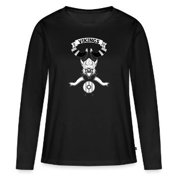 Vikings Viking Odin Warrior Rune Noir - T-shirt manches longues Premium bio Femme - noir - Devant - Julia (174cm)