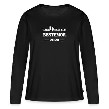 Ich werde Oma 2023 Babyfüße - Enkel Enkelkind - Frauen Premium Bio Langarmshirt - Schwarz - Vorne - Julia (174cm)