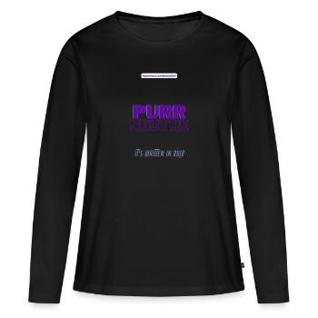 #pronounsarebeautiful purr/neutre - T-shirt manches longues Premium bio Femme - noir - Devant - Julia (174cm)