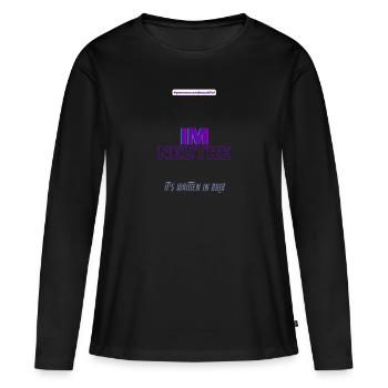 #pronounsarebeautiful im/neutre - T-shirt manches longues Premium bio Femme - noir - Devant - Julia (174cm)
