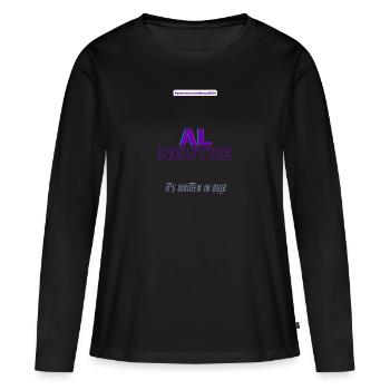 #pronounsarebeautiful al/neutre - T-shirt manches longues Premium bio Femme - noir - Devant - Julia (174cm)