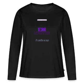 #pronounsarebeautiful em/neutre - T-shirt manches longues Premium bio Femme - noir - Devant - Julia (174cm)