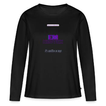 #pronounsarebeautiful em/neutrx - T-shirt manches longues Premium bio Femme - noir - Devant - Julia (174cm)