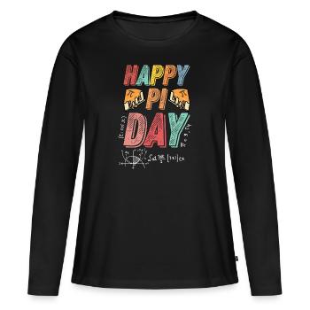 3.14 PI Day Pie Day, Pi Symbole mathématique - T-shirt manches longues Premium bio Femme - noir - Devant - Julia (174cm)