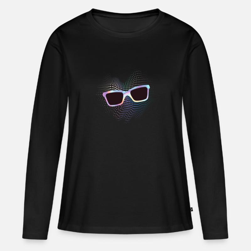 SunGlass - Frauen Premium Bio Langarmshirt - Schwarz