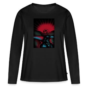 good night - Women's Premium Organic Long Sleeve Shirt - black - Front - Julia (174cm)