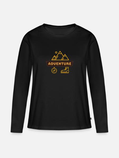 Abenteuer - Frauen Premium Bio Langarmshirt - Schwarz
