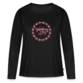 Happy Valentine's Day: A Design for Love - Women's Premium Organic Long Sleeve Shirt - black - Front - Julia (174cm)