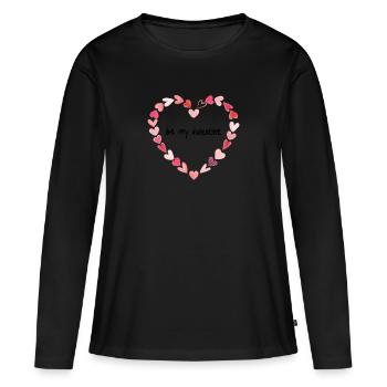 Be my Valentine - Women's Premium Organic Long Sleeve Shirt - black - Front - Julia (174cm)