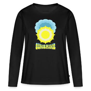 Soleil Soleil - T-shirt manches longues Premium bio Femme - noir - Devant - Julia (174cm)