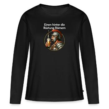 Bière - Toast aux Romains de One Behind the Armor - T-shirt manches longues Premium bio Femme - noir - Devant - Julia (174cm)