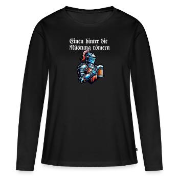 Bière - One Behind The Armor Romans Toast - T-shirt manches longues Premium bio Femme - noir - Devant - Julia (174cm)