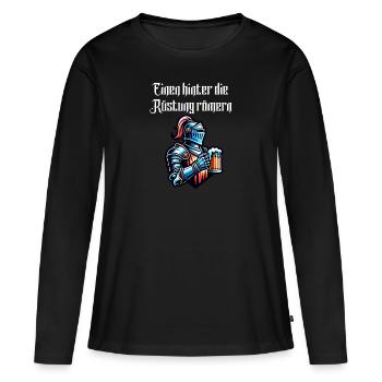 Bière - One Behind The Armor Romans Toast - T-shirt manches longues Premium bio Femme - noir - Devant - Julia (174cm)